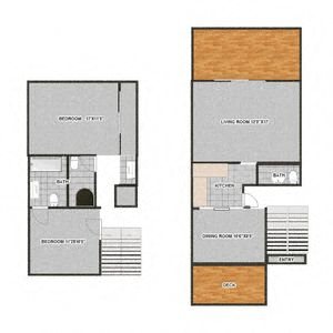 2 bedroom floor plan l Harbor Point in Mill Valley CA